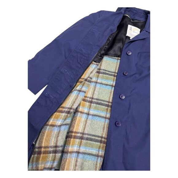 LONDON FOG Vintage Luxury Designer Blue Winter Business Trench Coat Womens 14 - Picture 9 of 9